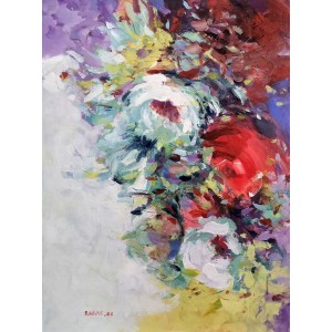 Rubab Naqvi, 18 x 24 inch, Acrylic on Canvas, Floral Painting, AC-RBNQ-008